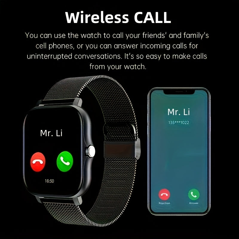 Smartwatch, Men's/Women's Watch, Call & Message Alerts, Large Screen Display, Multi-Sport Modes for Fitness Activities