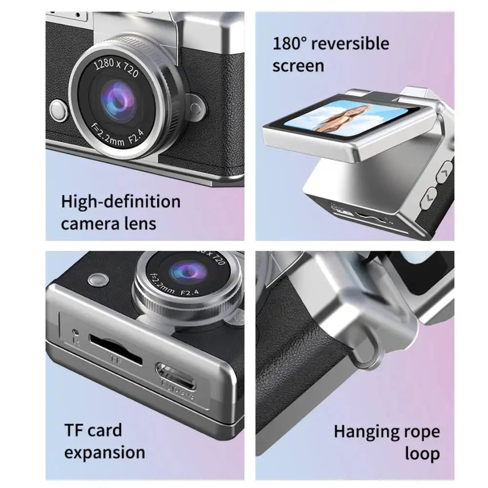 كاميرا ماجيكام الصغيرة بحجم سلسلة المفاتيح، شاشة قابلة للطي 1.47 بوصة، كاميرا رقمية صغيرة الحجم بتقنية CCD، كاميرا فيديو عالية الدقة، مسجل فيديو صغير جدًا