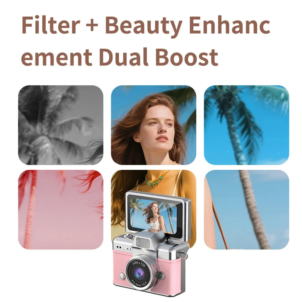 كاميرا ماجيكام الصغيرة بحجم سلسلة المفاتيح، شاشة قابلة للطي 1.47 بوصة، كاميرا رقمية صغيرة الحجم بتقنية CCD، كاميرا فيديو عالية الدقة، مسجل فيديو صغير جدًا