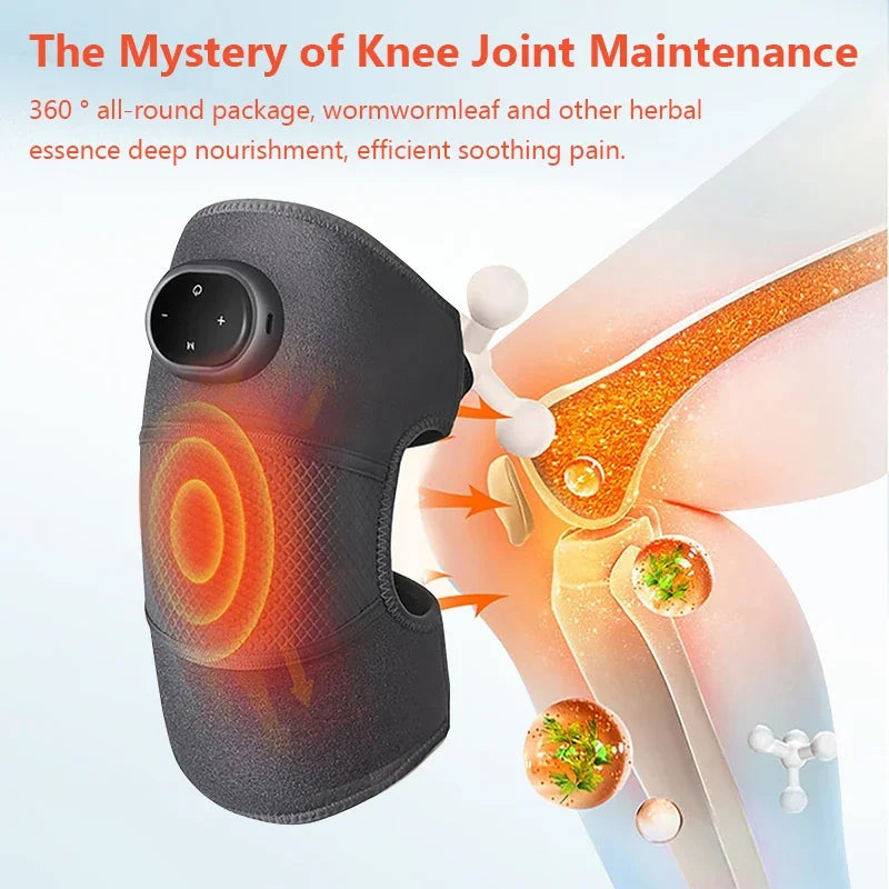 Knee Heating Vibration Massage Joint Physiotherapy Hot Compress Massager Elbow Shoulder Support Thermal Knee Pad Relieve Arthrit