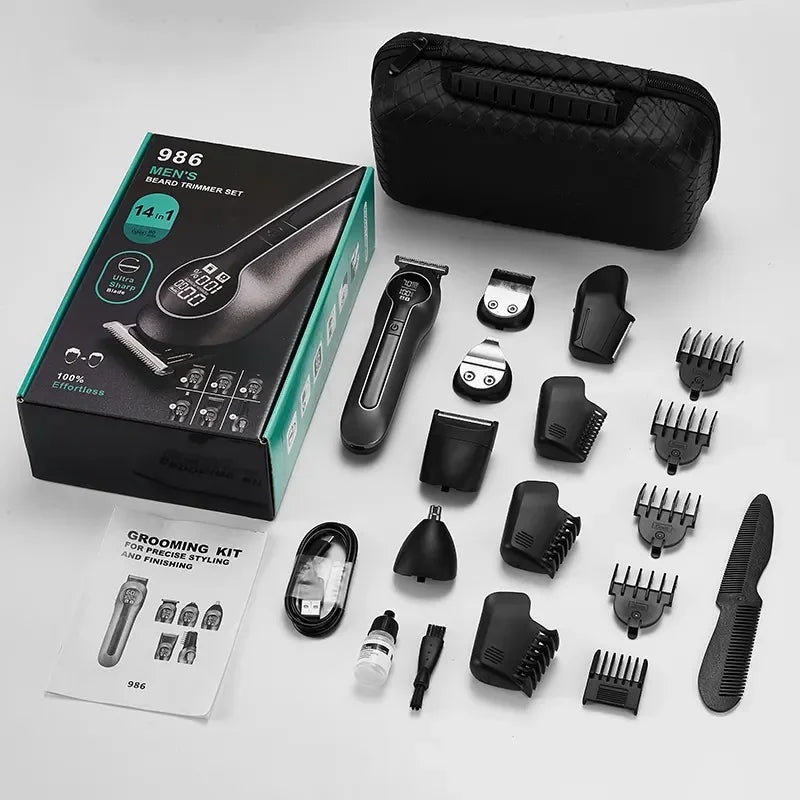 Xiaomi Youpin 6-in-1 Multifunctional Grooming Kit Hair Clipper With Digital Display High Power Electric Shaver Nose Hair Trimmer