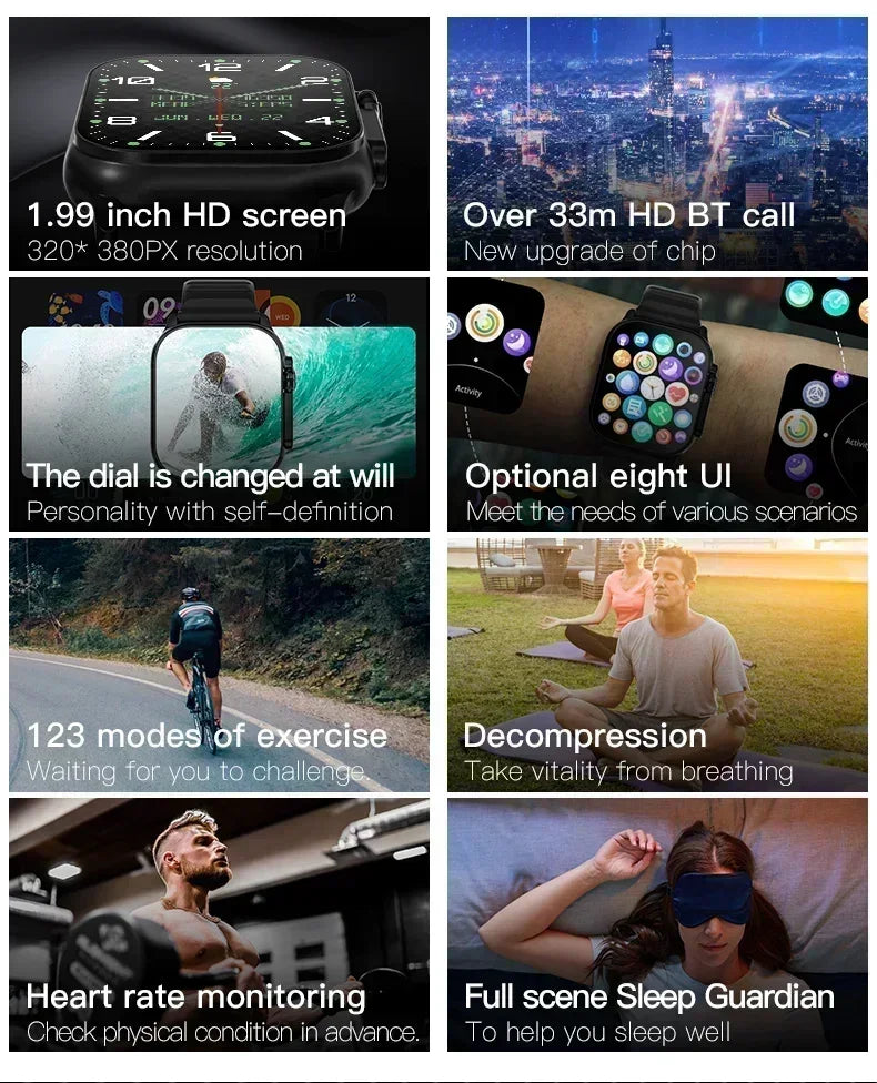 ساعة ذكية جديدة 9 ألترا من الجيل الثاني، ساعة ألترا IWO، ساعة ألترا بتقنية NFC، سلسلة 9، مكالمات بلوتوث، ساعة لياقة بدنية لاسلكية بشاشة 2.2 بوصة