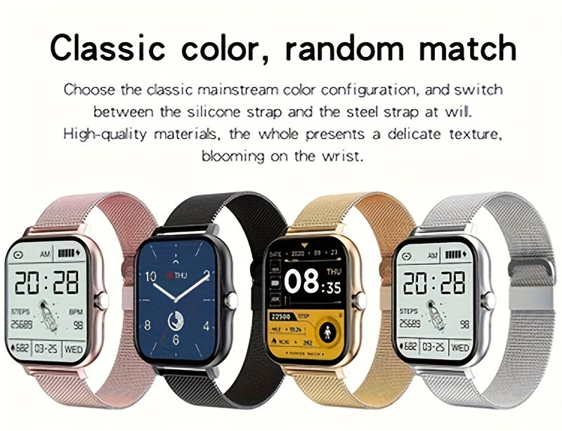 Smartwatch, Men's/Women's Watch, Call & Message Alerts, Large Screen Display, Multi-Sport Modes for Fitness Activities